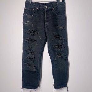 Distressed Black Levi’s